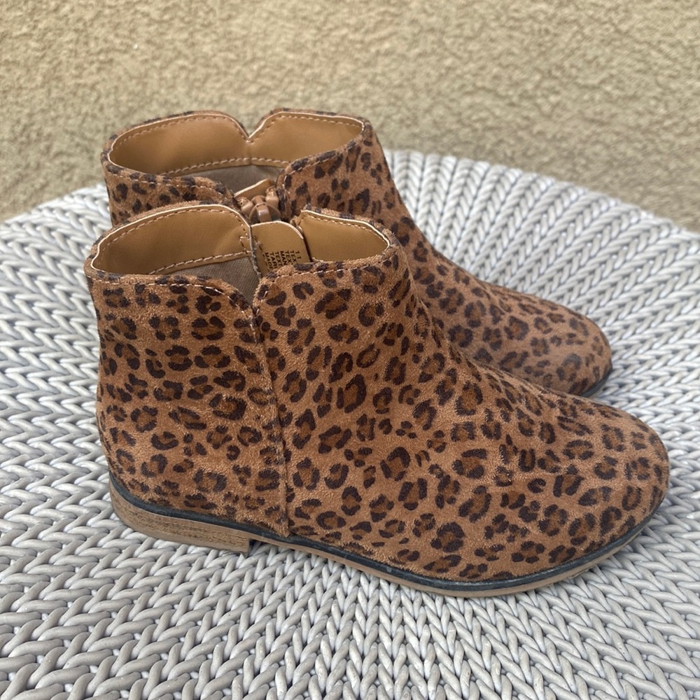 Cat & Jack Booties Leopard Print Little Kids Girls Size 11